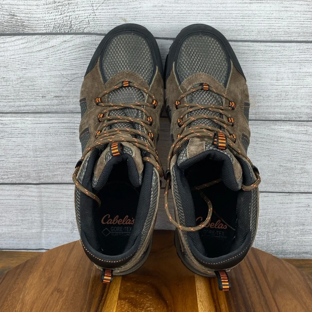 Cabelas 360 Mid Gore-Tex Vibram Hiking Boot Brown Leather Waterproof Men’s 13 D